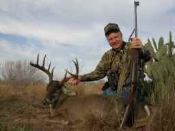 "This wonderful old whitetail came to the rattling horns on the Killam Duval County Ranch in South Texas.  He stood frontally at about 90 yards and the 7 x 57 dropped him in his tracks."