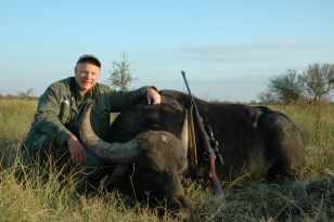 " I brained a really big water buffalo with our 7x57, 175-grain solid. "
