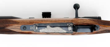  7mm stw custom rifle with floor plate engraving