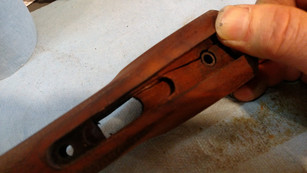  Winchester 21 Stock Before Restoration