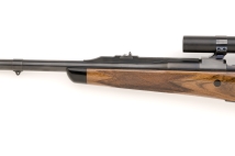 416 Rigby custom rifle with point pattern checkering and barrel band 416 Rigby custom rifle with point pattern checkering and barrel band