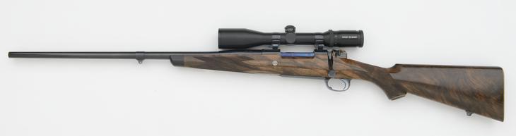  left handed 280 custom rifle with turkish walnut wood left side